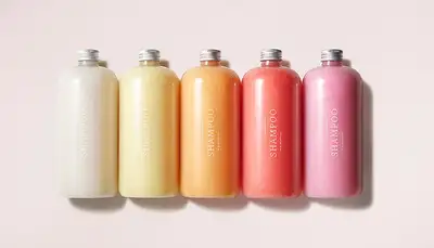 multi-colored shampoo bottles