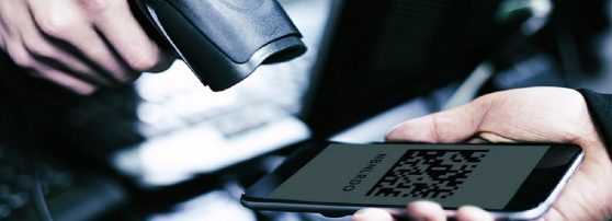 qr code on a smartphone being scanned