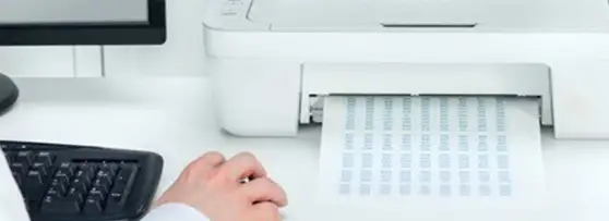 A person taking printout